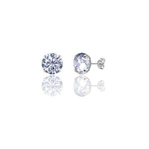 14k Solid White Gold 5mm CZ Earrings